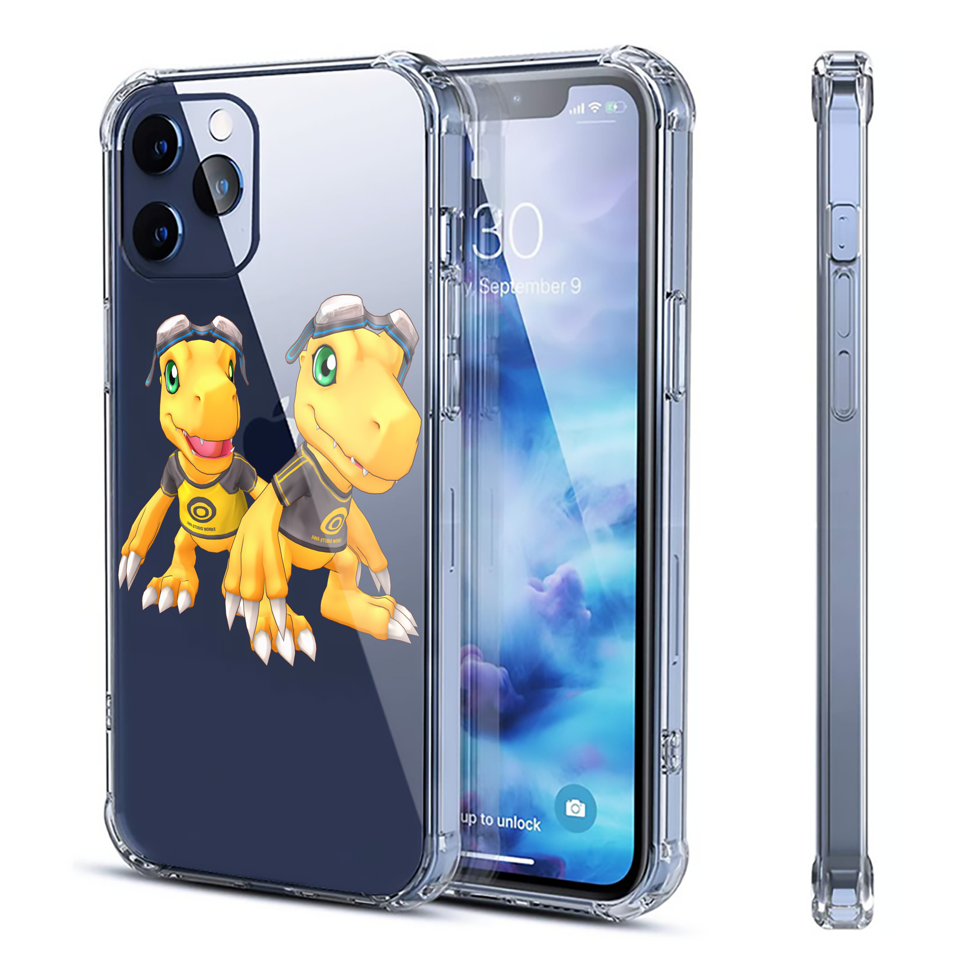 （画像用） Digimon デジタルモンスター/デジモン 【iPhone 12シリーズ対応】透明スマホケース（クリアソフトケース）